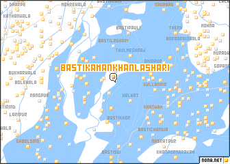 map of Basti Kaman Khān Lashāri