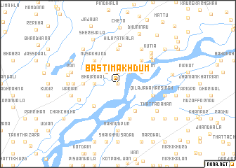 map of Basti Makhdūm