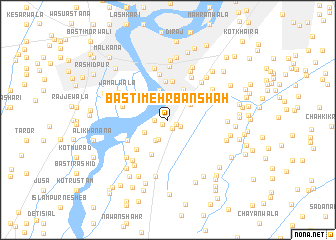 map of Basti Mehrbān Shāh