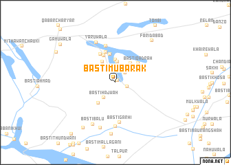 map of Basti Mubārak