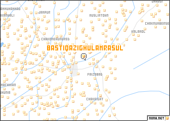 map of Basti Qāzi Ghulām Rasūl