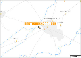 map of Basti Shekh Darwesh
