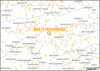 map of Basti Tarkhānān