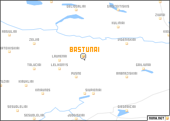 map of Bastūnai