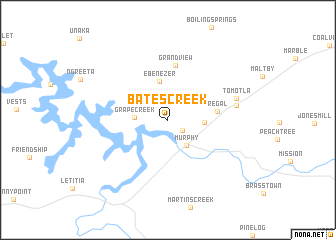 map of Bates Creek