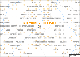 map of Batey Número Diecisiete