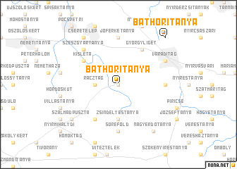 map of Báthoritanya