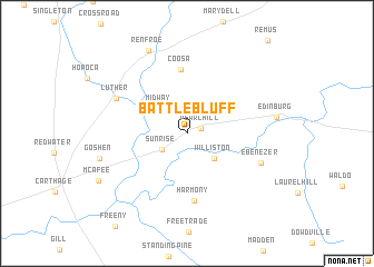map of Battle Bluff
