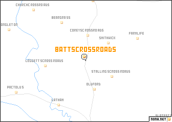 map of Batts Crossroads