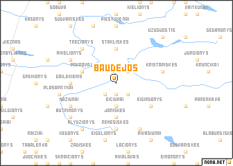 map of Baudėjos