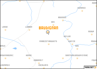 map of Baudignan