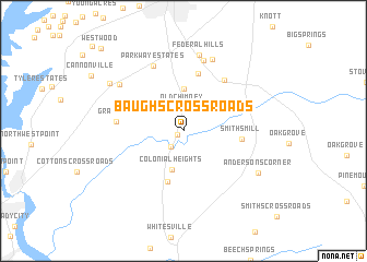 map of Baughs Crossroads