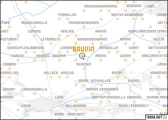 map of Bauvin