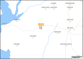 Bau (Ghana) map - nona.net