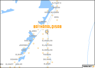 map of Bayḩān al Qişāb