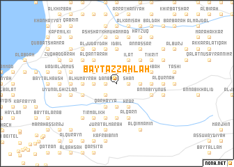 map of Bayt az Zaḩlah