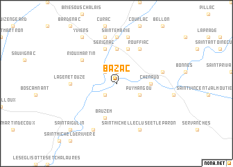 map of Bazac