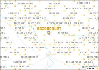 map of Bazancourt