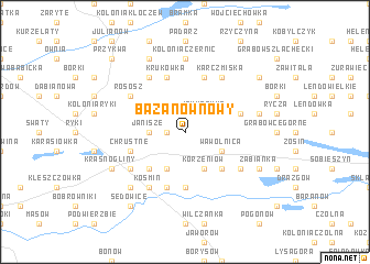 map of Bazanów nowy