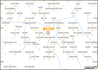 map of Bāzān