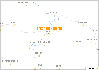 map of Bāzār-e Ḩasan