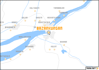 map of Bazar-Kurgan