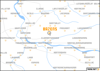 map of Bazens