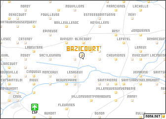 map of Bazicourt