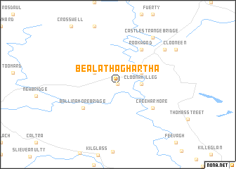 map of Béal Átha Ghártha