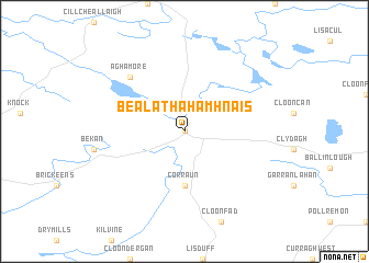 map of Béal Átha hAmhnais