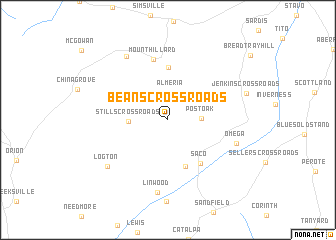 map of Beans Crossroads