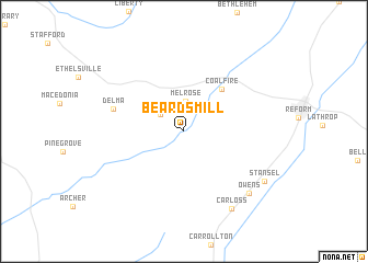 map of Beards Mill