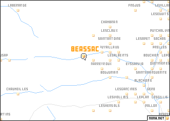 map of Béassac