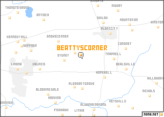 map of Beattys Corner