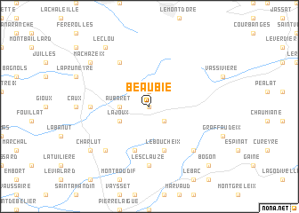 map of Beaubie