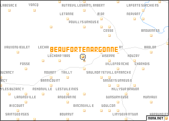 map of Beaufort-en-Argonne