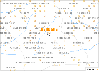 map of Beaugas