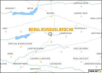 map of Beaulieu-sous-la-Roche