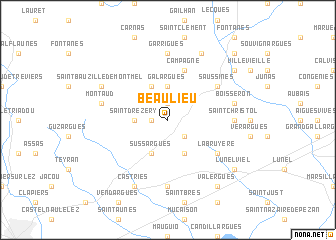 map of Beaulieu