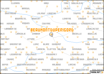 map of Beaumont-du-Périgord