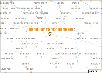 map of Beaumont-en-Cambrésis