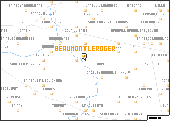 map of Beaumont-le-Roger