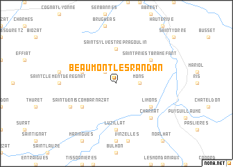 map of Beaumont-lès Randan