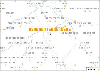 map of Beaumont-sur-Grosne