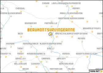 map of Beaumont-sur-Vingeanne