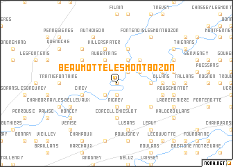 map of Beaumotte-lès-Montbozon