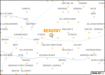 map of Beaunay