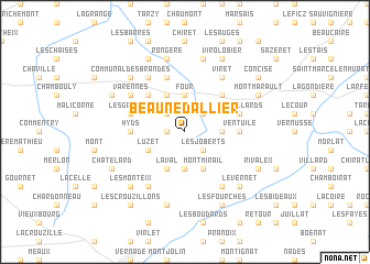 map of Beaune dʼAllier