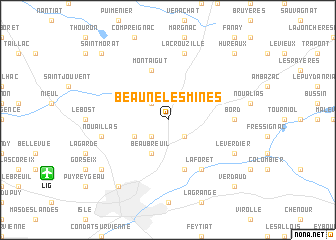 map of Beaune-les-Mines
