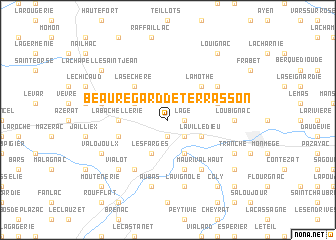 map of Beauregard-de-Terrasson